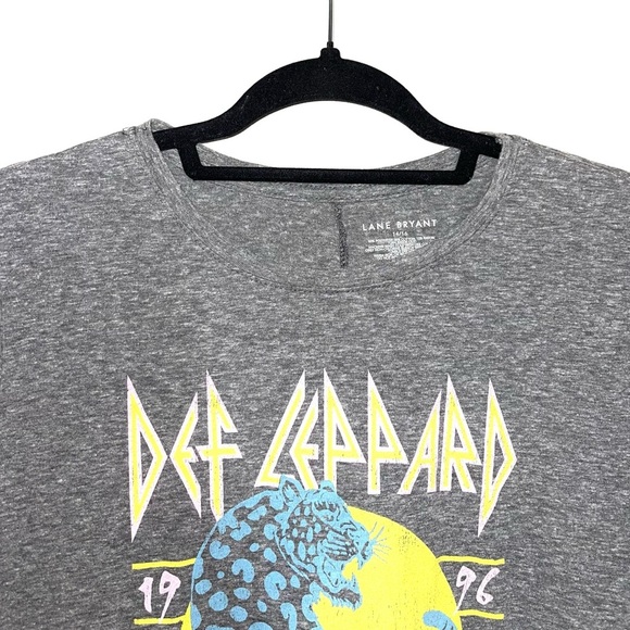 Lane Bryant Heather Gray Def Leopard Graphic Band Tee 1X Women’s - Picture 3 of 10